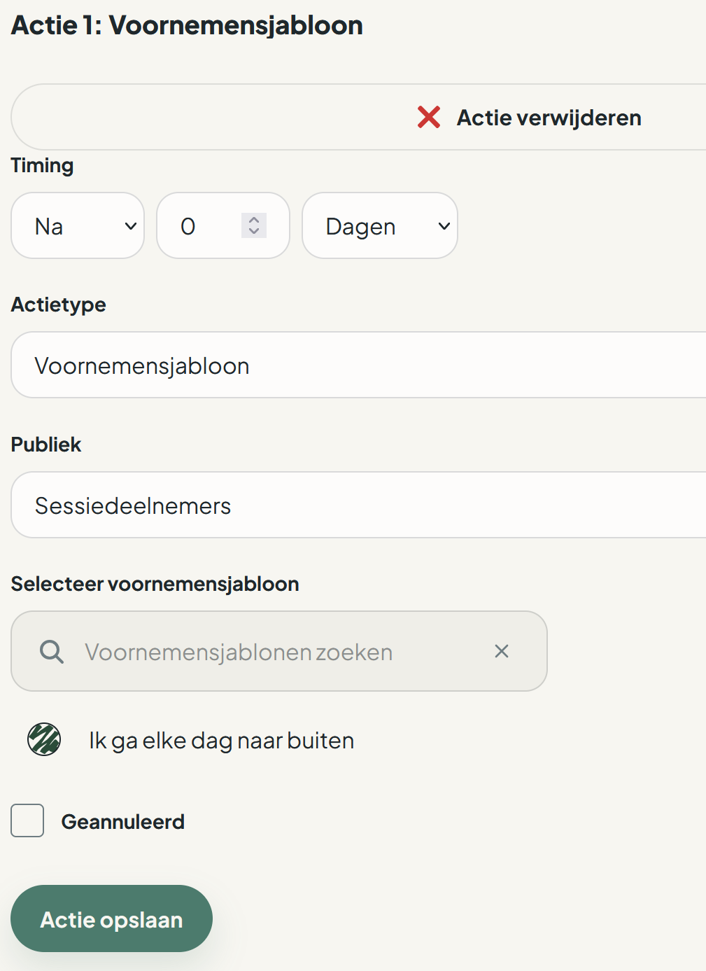 Actie maken
