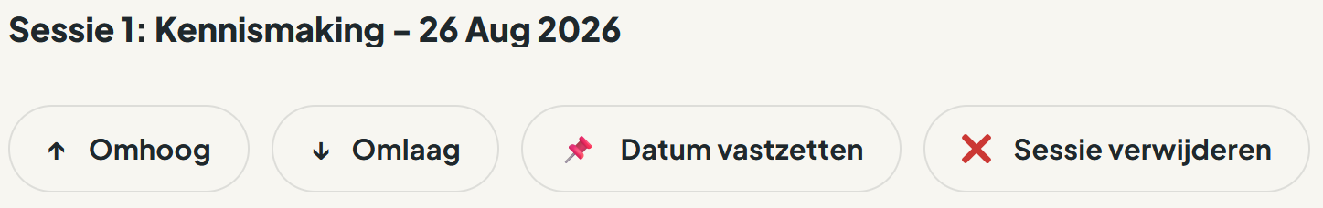 Sessiedatum vastzetten