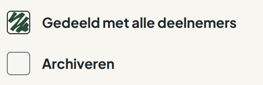 Hand-out delen met alle deelnemers