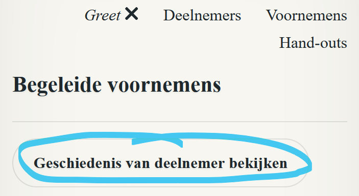 Geschiedenis van een deelnemer openen